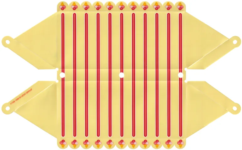 Plastic Part for Set  3116 - Light Yellow Roof with Scalloped Edges with Stripes and Ice Cream Cones Pattern