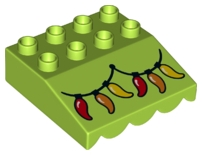 Duplo Roof Sloped 33 4 x 4 with Awning Overhang and Chili Lights on String Pattern