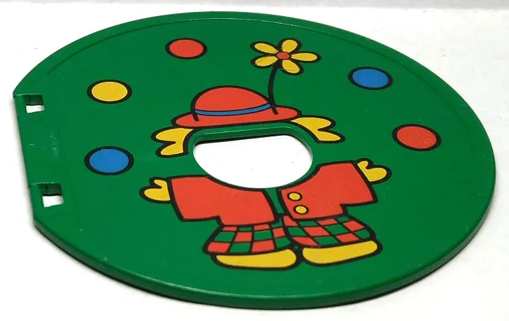 Duplo Ball Tube Exit Door with Juggling Clown Pattern