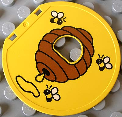 Duplo Ball Tube Exit Door with Bees and Hive Pattern