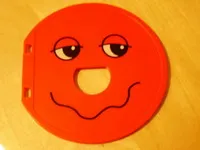 Duplo Ball Tube Exit Door with Half-Closed Eyes and Wavy Mouth Pattern