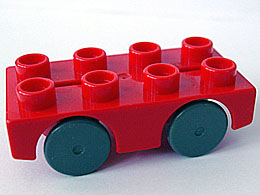 Duplo Car Base 2 x 4 with Dark Gray Wheels