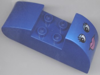 Duplo, Brick 2 x 6 x 2 Rounded Ends with Female Face Pattern