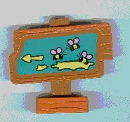 Duplo Road Sign Wood Grain with Three Bees Pattern