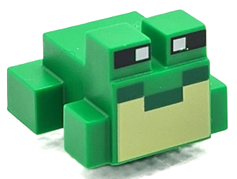 Minecraft Frog with Black and White Eyes, Green Mouth, Bright Light Yellow Vocal Sac Pattern
