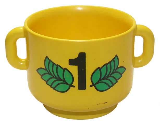 Duplo Utensil Kettle with Open Handles, Number 1 and Green Leaves Pattern (Trophy Top)