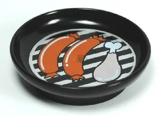 Duplo Utensil Dish 3 x 3 with Grill, Sausages, and Chicken Drumstick Pattern