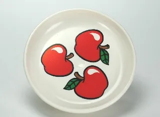 Duplo Utensil Dish 3 x 3 with Red Apples Pattern