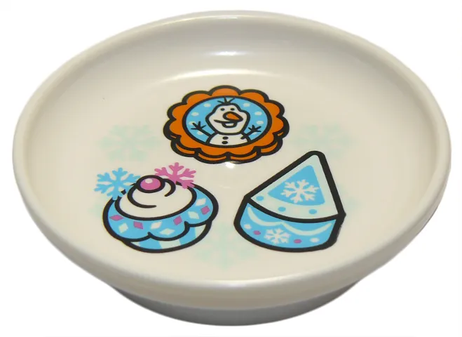 Duplo Utensil Dish 3 x 3 with Cupcake, Piece of Cake, Olaf Cookie, and Snowflakes Pattern