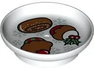 Duplo Utensil Dish 3 x 3 with Christmas Cookie, Cupcakes, and Snowflakes Pattern