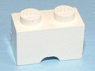 Brick, Modified 1 x 2 with Cable Holding Cutout (Semi Oval)