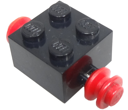 Brick, Modified 2 x 2 with Red Wheels for Single Tire