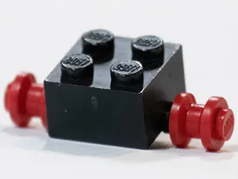 Brick, Modified 2 x 2 with Red Wheels for Dually Tire