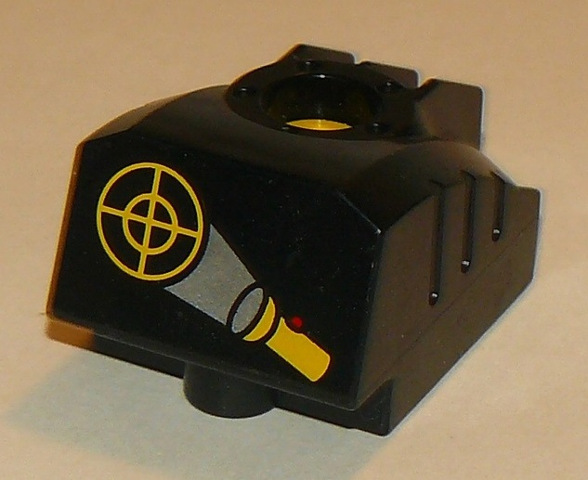 Duplo, Toolo MyBot Engine Program Brick with Yellow Flashlight and Target Pattern