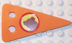 Foam Part for Set 3148 - Scala Flag Triangular with 2 Holes with Bear Head Pattern on Both Sides (Stickers) - Set 3148