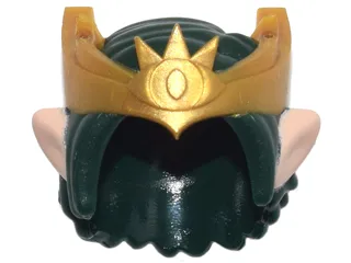 Mini Doll, Hair Combo, Mid-Length Hair with Side Part, Pearl Gold Pointed Tiara with Goblin Eye, Light Nougat Elf Ears Pattern