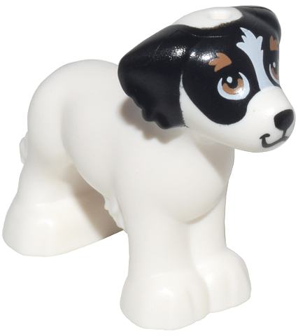 Dog, Friends Style, Shaggy Fur, Ears, and Tail with Black Ears and Nose, Stripe on Forehead, Medium Nougat Eyes and Eyebrows Pattern (Daisy)
