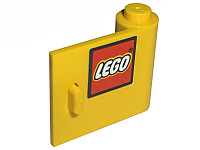 Door 1 x 3 x 2 Right with LEGO Logo with Black Border Pattern (Sticker) - Set 10156