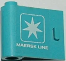 Door 1 x 3 x 2 Left with White Maersk Line Logo Pattern (Sticker) - Sets 1552-1 / 1651-2