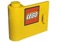 Door 1 x 3 x 2 Left with LEGO Logo with Black Border Pattern (Sticker) - Set 10156