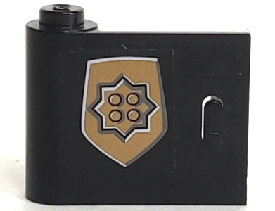 Door 1 x 3 x 2 Left with World City Gold Police Badge Small Pattern (Sticker) - Set 7033