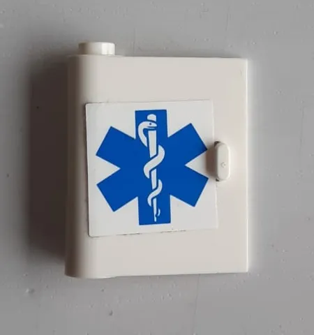 Door 1 x 3 x 3 Left with Blue EMT Star of Life Pattern (Sticker) - Set 6164