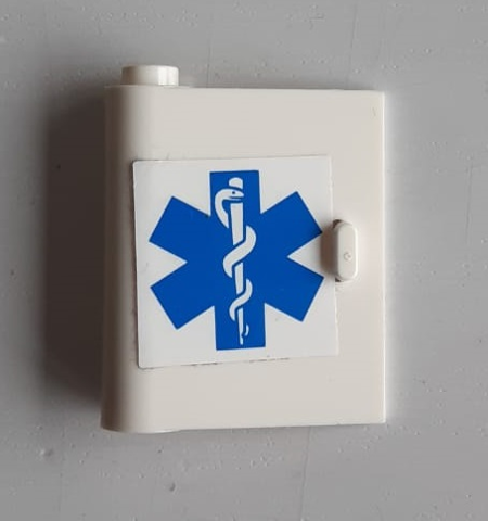 Door 1 x 3 x 3 Left with Blue EMT Star of life Pattern (Sticker) - Set 6164
