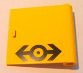 Door 1 x 5 x 4 Right with Train Logo Black Pattern (Sticker) - Set 4564