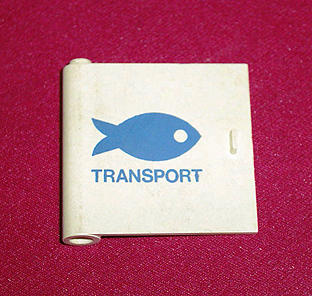 Door 1 x 5 x 4 Left with Blue Fish & TRANSPORT Pattern