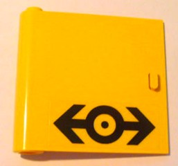 Door 1 x 5 x 4 Left with Train Logo Black Pattern (Sticker) - Set 4564