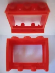 Window 1 x 3 x 2 with Extended Lip and Solid Studs, no Glass