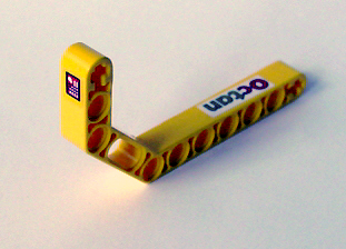 Technic, Liftarm, Modified Bent Thick 1 x 11.5 Double with Octan and Taillight Pattern Model Left (Stickers) - Sets 2129 / 8205