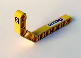 Technic, Liftarm, Modified Bent Thick 1 x 11.5 Double with Octan and Taillight Pattern Model Left (Stickers) - Sets 2129 / 8205