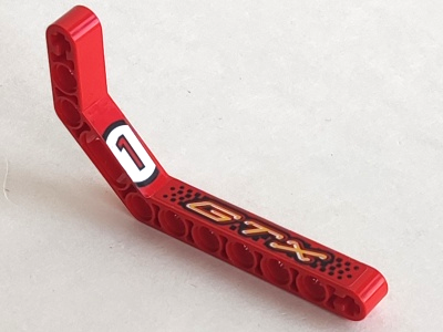 Technic, Liftarm, Modified Bent Thick 1 x 11.5 Double with 'GTX' and '1' Pattern Right (Stickers) - Set 8237