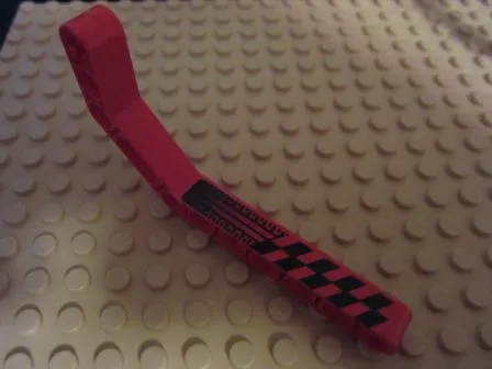 Technic, Liftarm, Modified Bent Thick 1 x 11.5 Double with Black Tire Tread and Checkered Pattern Model Left Side (Sticker) - Set 8242