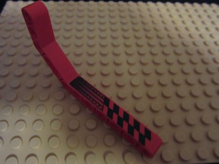 Technic, Liftarm, Modified Bent Thick 1 x 11.5 Double with Black Tire Tread and Checkered Pattern Model Right Side (Sticker) - Set 8242