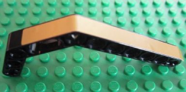 Technic, Liftarm, Modified Bent Thick 1 x 11.5 Double with Gold Stripe Pattern (Sticker) - Set 8007