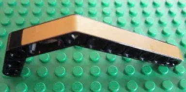 Technic, Liftarm, Modified Bent Thick 1 x 11.5 Double with Gold Stripe Pattern (Sticker) - Set 8007