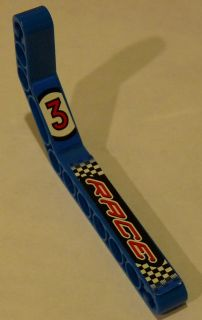 Technic, Liftarm, Modified Bent Thick 1 x 11.5 Double with Number 3 and 'RACE' Pattern Model Left Side (Stickers) - Set 8238