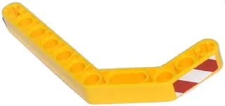 Technic, Liftarm, Modified Bent Thick 1 x 11.5 Double with Red and White Danger Stripes Thick Pattern Model Left Side (Sticker) - Set 42023