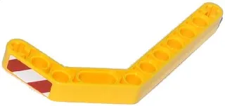 Technic, Liftarm, Modified Bent Thick 1 x 11.5 Double with Red and White Danger Stripes Thick Pattern Model Right Side (Sticker) - Set 42023