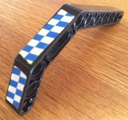 Technic, Liftarm, Modified Bent Thick 1 x 11.5 Double with Blue and White Checkered Pattern Model Left Side (Stickers) - Set 8163