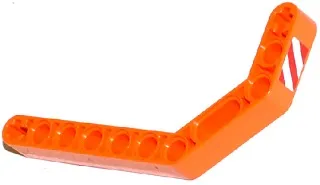 Technic, Liftarm, Modified Bent Thick 1 x 11.5 Double with Red and White Danger Stripes Thin Pattern Model Right Side (Sticker) - Set 42032