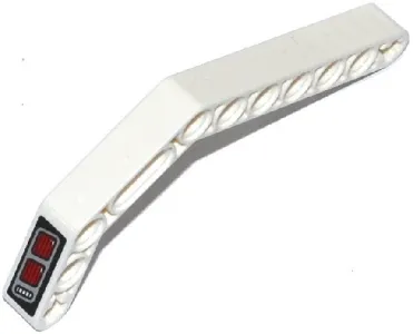 Technic, Liftarm, Modified Bent Thick 1 x 11.5 Double with Red and Silver Taillights Pattern Model Left Side (Sticker) - Set 42047