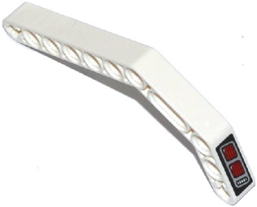 Technic, Liftarm, Modified Bent Thick 1 x 11.5 Double with Red and Silver Taillights Pattern Model Right Side (Sticker) - Set 42047