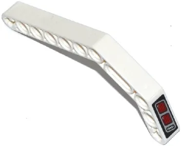 Technic, Liftarm, Modified Bent Thick 1 x 11.5 Double with Red and Silver Taillights Pattern Model Right Side (Sticker) - Set 42047