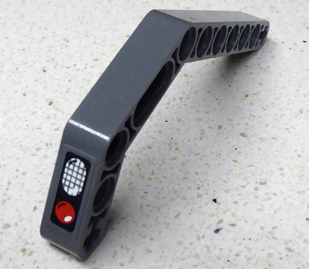 Technic, Liftarm, Modified Bent Thick 1 x 11.5 Double with Red and White Taillights Pattern (Sticker) - Set 42035