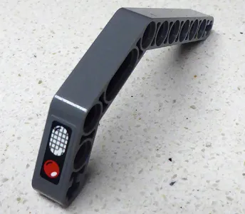 Technic, Liftarm, Modified Bent Thick 1 x 11.5 Double with Red and White Taillights Pattern (Sticker) - Set 42035