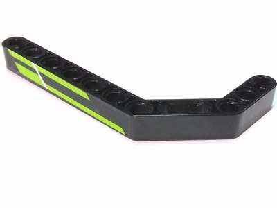 Technic, Liftarm, Modified Bent Thick 1 x 11.5 Double with Lime Stripes and White Line Pattern Model Left Side (Sticker) - Set 42021