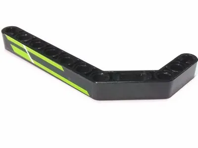 Technic, Liftarm, Modified Bent Thick 1 x 11.5 Double with Lime Stripes and White Line Pattern Model Left Side (Sticker) - Set 42021